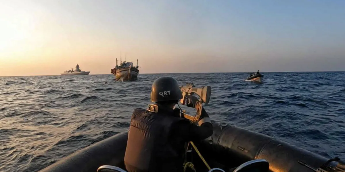 European naval force helps free ship seized by suspected Somali pirates off Horn of Africa