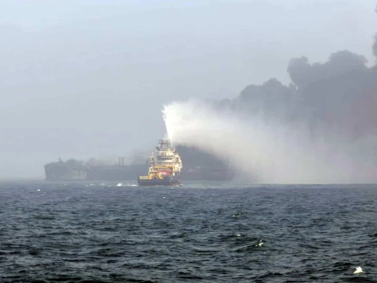 North Sea: 37 crew brought ashore after ship collision