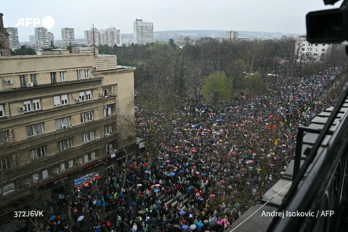 Over 100,000 rally in Serbia's capital for anti-graft rally