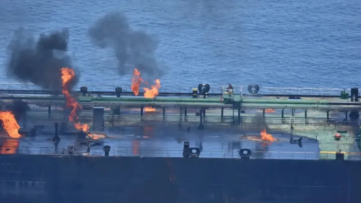  Fire on cargo ship off Alaska carrying EVS left burning
