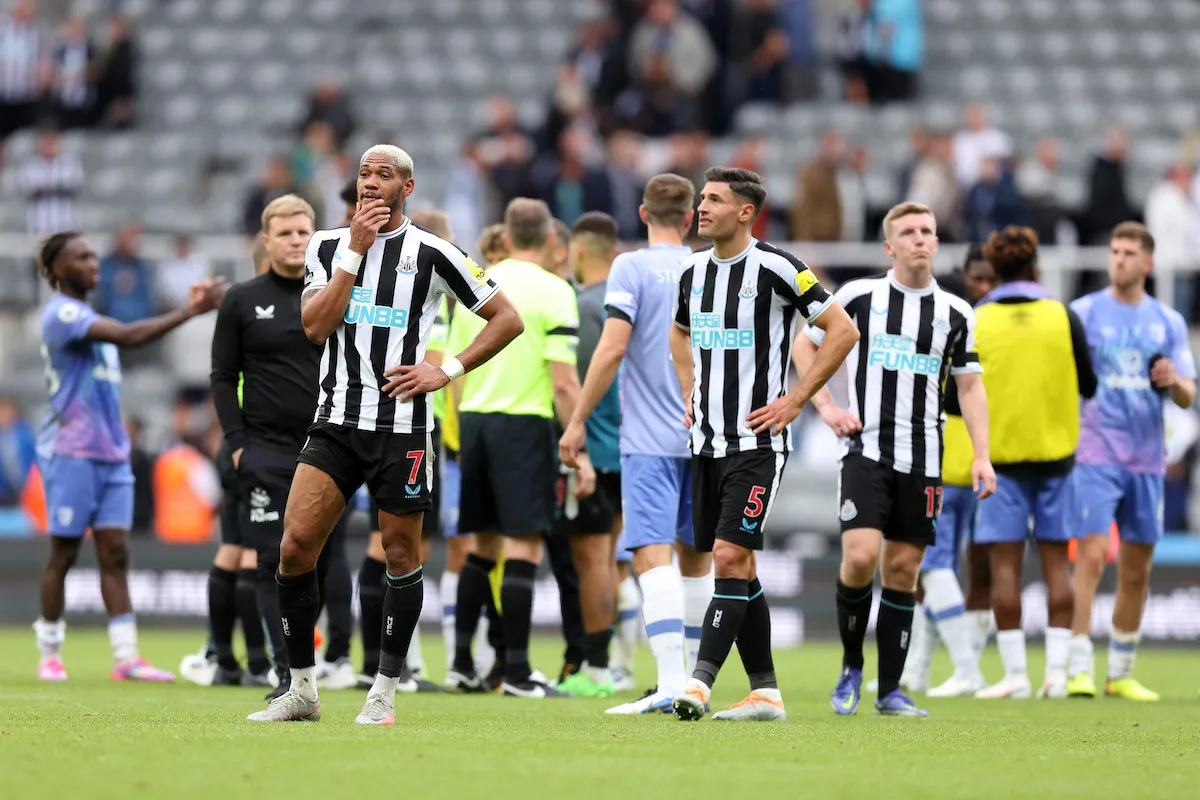 Newcastle Star Joelinton Dons Former Club's Jersey