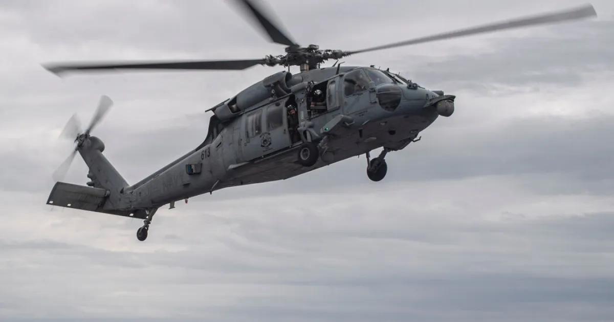 Sea Hawk Helicopter Lands in Arabian Sea; One Crew Member Missing