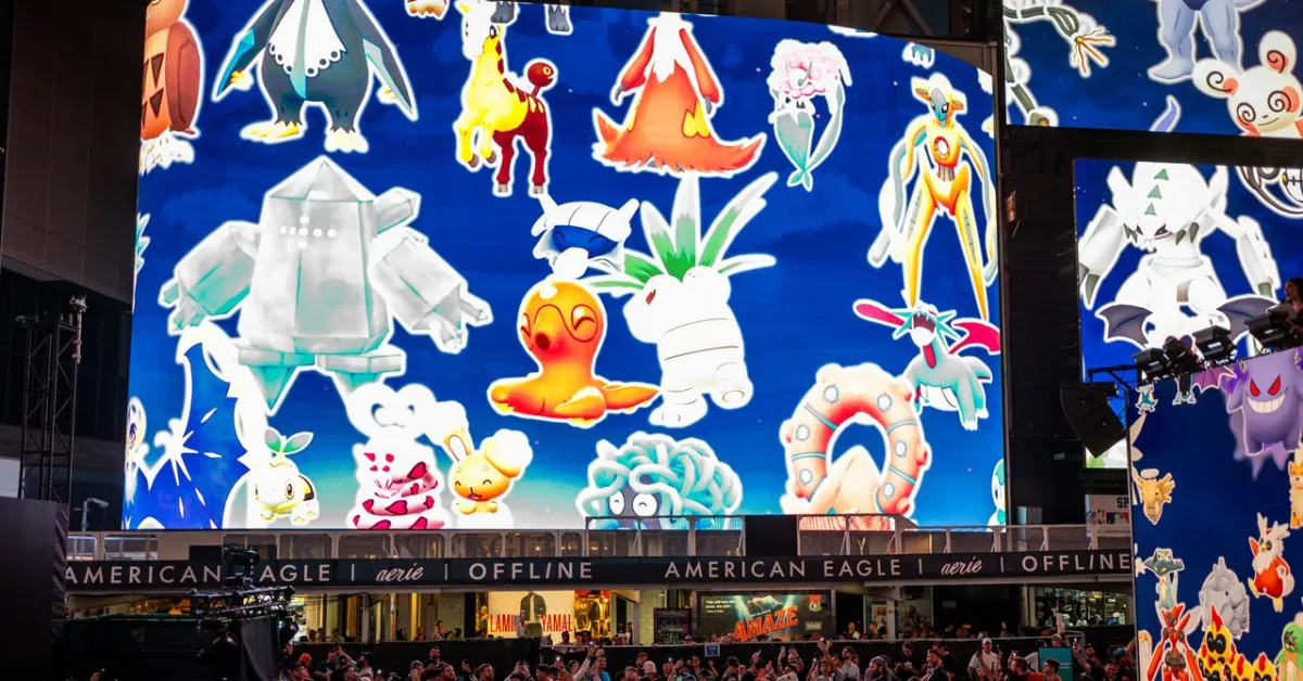 Pokémon Go Celebrates 10 Years with Epic Times Square Mewtwo Battle