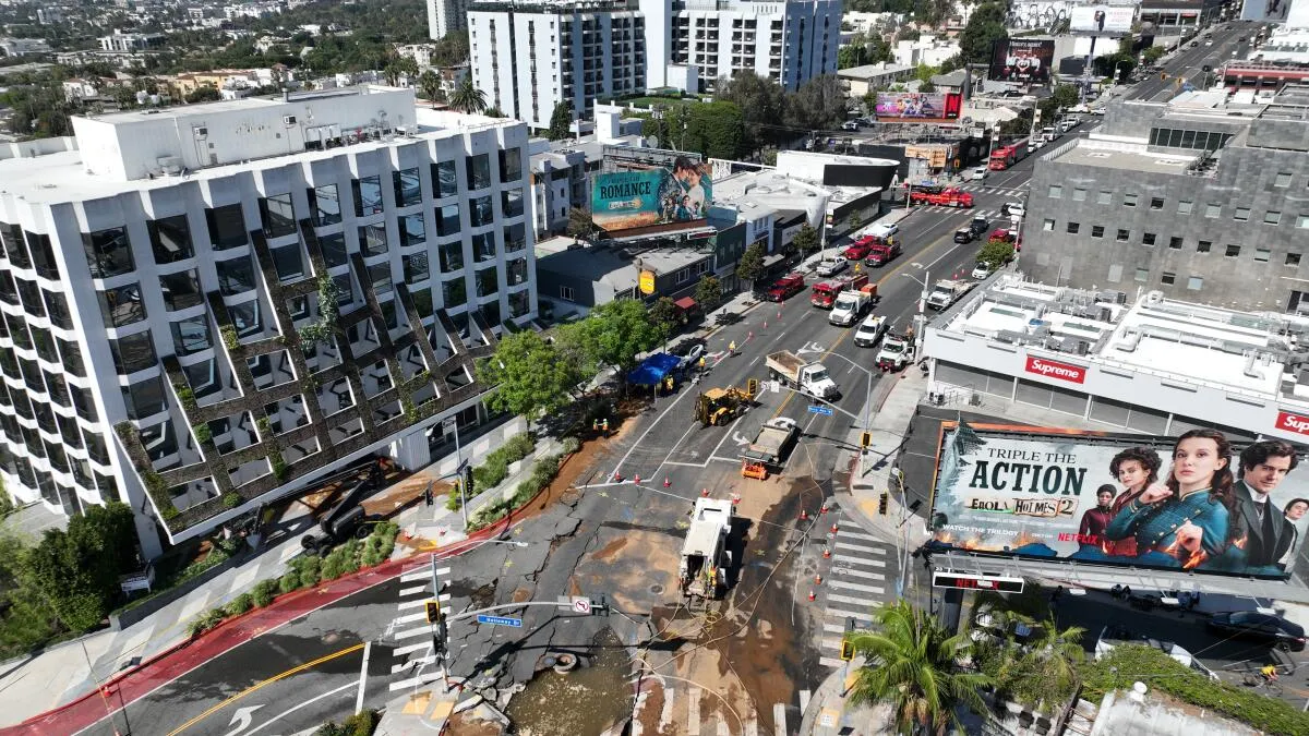 Sunset Boulevard Closed Indefinitely Due to Major Water Main Rupture