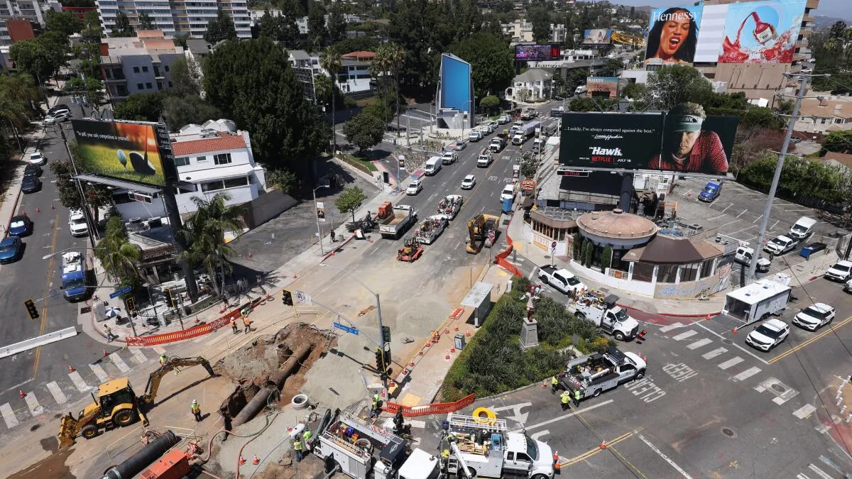Sunset Boulevard Closure Continues After Major Water Main Rupture