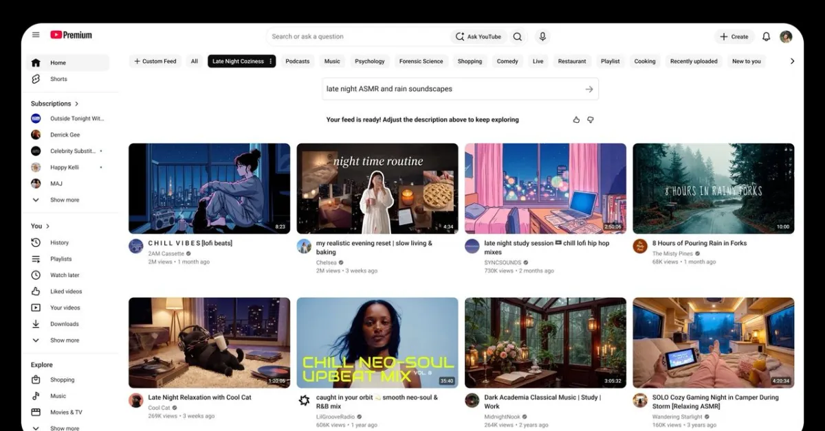 YouTube Unveils Custom Feeds for Deeper Algorithm Control